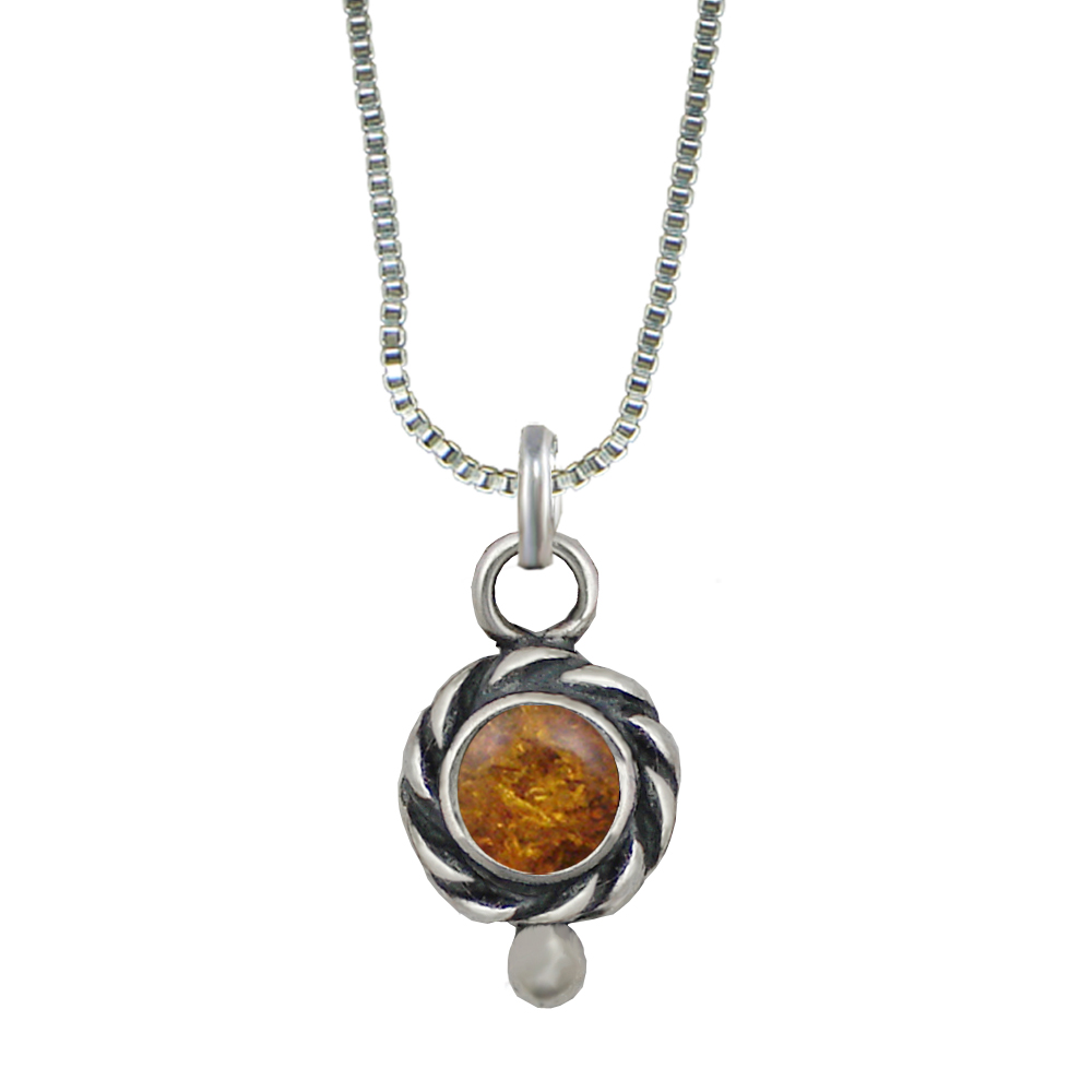 Sterling Silver Little Amber Pendant Necklace